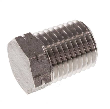 1/4'' NPT Buitendraad RVS Plug met Buitenzeskant 275 Bar