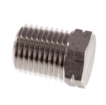 1/4'' NPT Buitendraad RVS Plug met Buitenzeskant 275 Bar