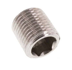 M8x0.75 RVS Plug met Binnenzeskant zonder kraag (Conisch) 40 Bar