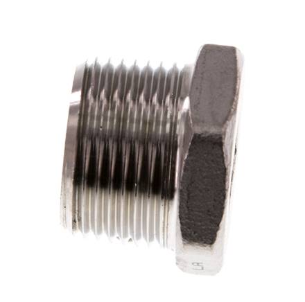 3/4'' NPT Buitendraad RVS Plug met Buitenzeskant 16 Bar