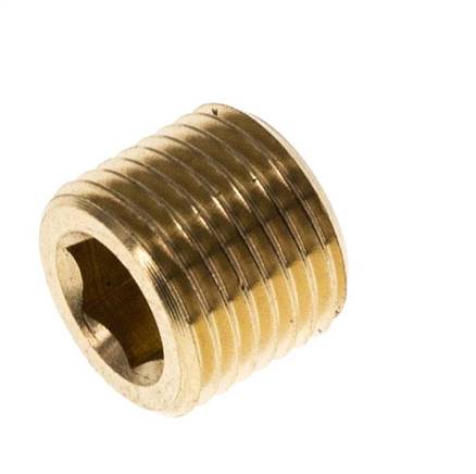 G 1/8'' Messing Plug met Binnenzeskant zonder kraag 16 Bar [10 Stuks]