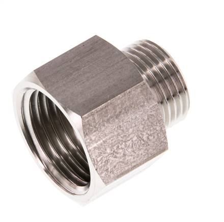 G 1/2'' x G 3/8'' F/M RVS Verloopring 40 Bar