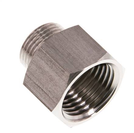 G 1/2'' x G 3/8'' F/M RVS Verloopring 40 Bar