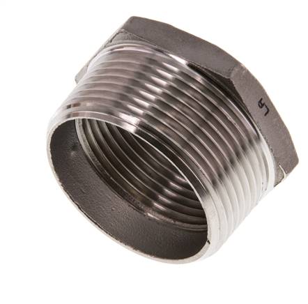 R 1 1/2'' x Rp 1 1/4'' M/F RVS Verloopring 16 Bar