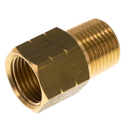 1/2'' NPT x G 1/2'' M/F Messing Verloopring 16 Bar - Hydrauliek