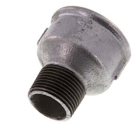 R 1'' x Rp 1 1/2'' M/F Verzinkt Gietijzeren Verloopring 25 Bar