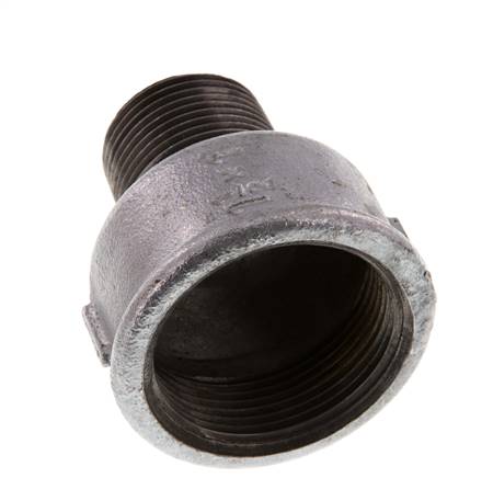 R 1'' x Rp 1 1/2'' M/F Verzinkt Gietijzeren Verloopring 25 Bar