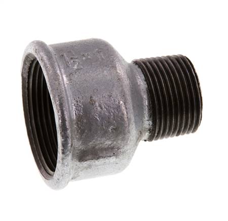 R 1'' x Rp 1 1/2'' M/F Verzinkt Gietijzeren Verloopring 25 Bar