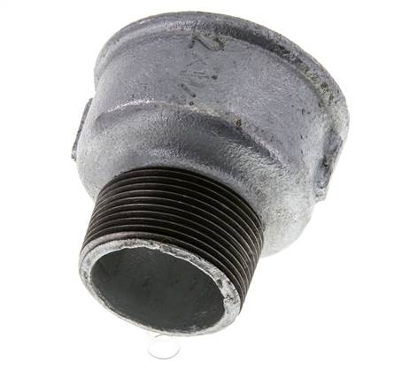 R 1 1/2'' x Rp 2'' M/F Verzinkt Gietijzeren Verloopring 25 Bar