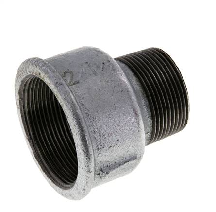 R 1 1/2'' x Rp 2'' M/F Verzinkt Gietijzeren Verloopring 25 Bar