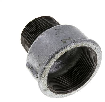 R 1 1/2'' x Rp 2'' M/F Verzinkt Gietijzeren Verloopring 25 Bar