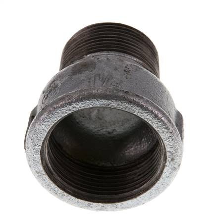 R 1 1/4'' x Rp 1 1/2'' M/F Verzinkt Gietijzeren Verloopring 25 Bar