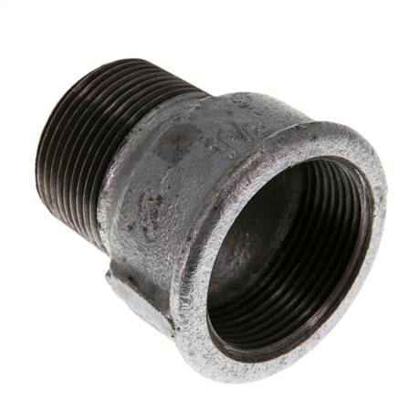 R 1 1/4'' x Rp 1 1/2'' M/F Verzinkt Gietijzeren Verloopring 25 Bar