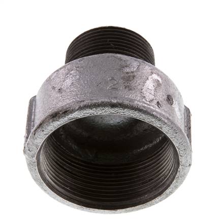 R 1 1/4'' x Rp 2'' M/F Verzinkt Gietijzeren Verloopring 25 Bar