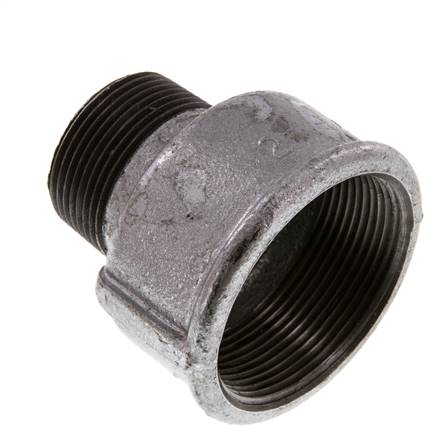 R 1 1/4'' x Rp 2'' M/F Verzinkt Gietijzeren Verloopring 25 Bar