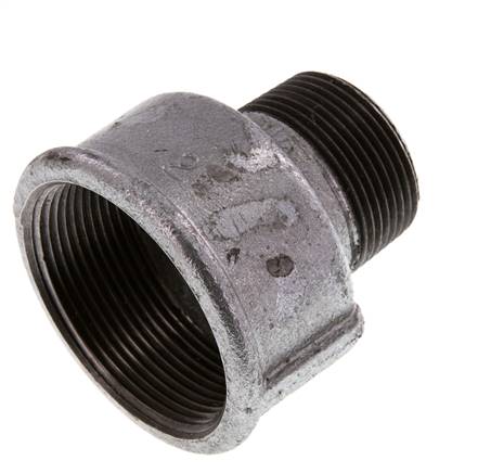 R 1 1/4'' x Rp 2'' M/F Verzinkt Gietijzeren Verloopring 25 Bar