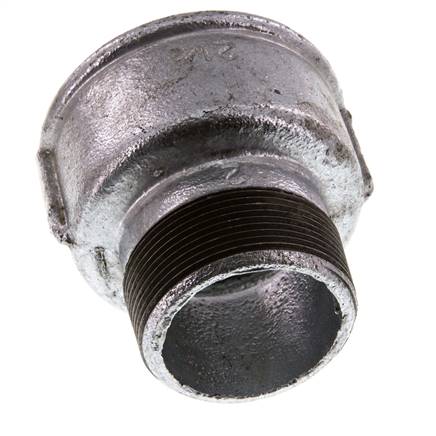 R 2'' x Rp 2 1/2'' M/F Verzinkt Gietijzeren Verloopring 25 Bar
