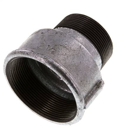 R 2'' x Rp 2 1/2'' M/F Verzinkt Gietijzeren Verloopring 25 Bar