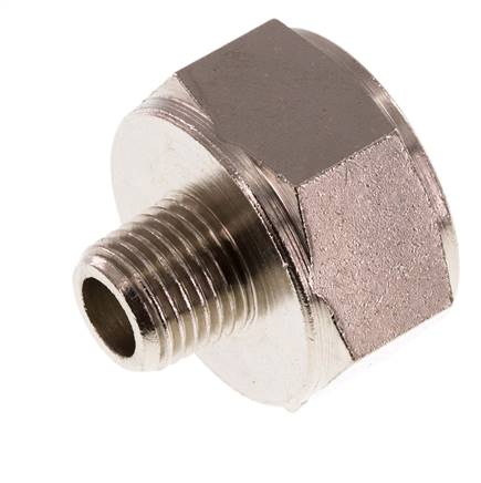 Verloopadapter R1/4'' Buitendraad X Rp3/4'' Binnendraad Messing Vernikkeld 16bar
