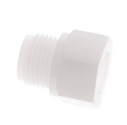 Verloopring G3/8'' Binnendraad X G1/2'' Buitendraad PVDF 10bar FDA 27mm Hex