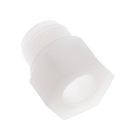 Verloopring G3/8'' Binnendraad X G1/2'' Buitendraad PVDF 10bar FDA 27mm Hex