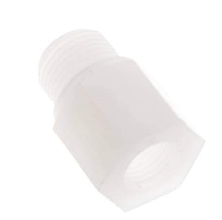 Verloopring G1/4'' Binnendraad X G3/8'' Buitendraad PVDF 10bar FDA 22mm Hex
