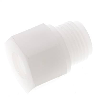 Verloopring G1/4'' Binnendraad X G1/2'' Buitendraad PVDF 10bar FDA 27mm Hex