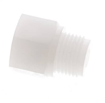 Verloopring G1/4'' Binnendraad X G1/2'' Buitendraad PVDF 10bar FDA 27mm Hex