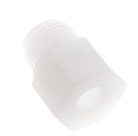 Verloopring G1/4'' Binnendraad X G1/2'' Buitendraad PVDF 10bar FDA 27mm Hex