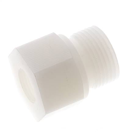 Verloopring G3/8'' Binnendraad X G3/4'' Buitendraad PVDF 10bar FDA 32mm Hex