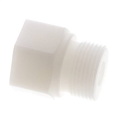 Verloopring G3/8'' Binnendraad X G3/4'' Buitendraad PVDF 10bar FDA 32mm Hex