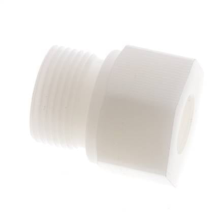 Verloopring G3/8'' Binnendraad X G3/4'' Buitendraad PVDF 10bar FDA 32mm Hex