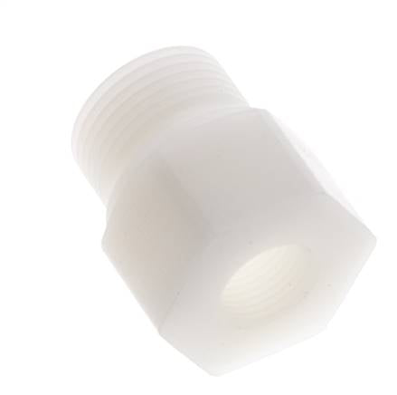 Verloopring G3/8'' Binnendraad X G3/4'' Buitendraad PVDF 10bar FDA 32mm Hex