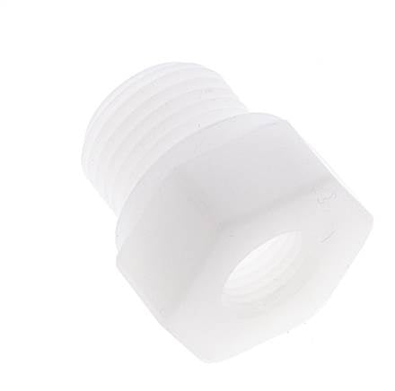 Verloopring G1/4'' Binnendraad X G1/2'' Buitendraad Polypropyleen (PP) 10bar FDA 27mm Hex