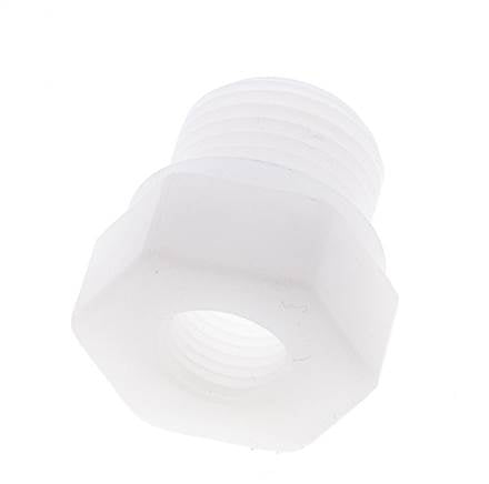 Verloopring G1/4'' Binnendraad X G1/2'' Buitendraad Polypropyleen (PP) 10bar FDA 27mm Hex