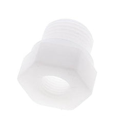 Verloopring G1/4'' Binnendraad X G1/2'' Buitendraad Polypropyleen (PP) 10bar FDA 27mm Hex