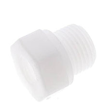 Verloopring G1/4'' Binnendraad X G1/2'' Buitendraad Polypropyleen (PP) 10bar FDA 27mm Hex