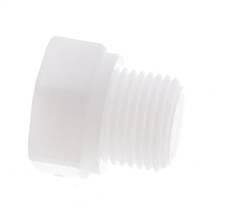 Verloopring G1/4'' Binnendraad X G1/2'' Buitendraad Polypropyleen (PP) 10bar FDA 27mm Hex