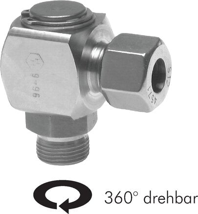 6S & M12x1.5 RVS Swivel Joint Snijringkoppeling Buitendraad DN 5400bar FKM Draaibaar ISO 8434-1