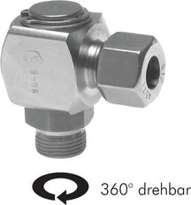 8L & M12x1.5 RVS Swivel Joint Knelfitting Buitendraad DN 5250bar FKM Draaibaar ISO 8434-1