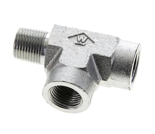 T-koppeling 3/8'' NPT Buitendraad x Binnendraad Staal 210 bar (2950.5psi)
