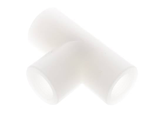 T-koppeling G3/8'' Binnendraad Polyvinylideenfluoride (PVDF) FDA 10bar (140.5psi)