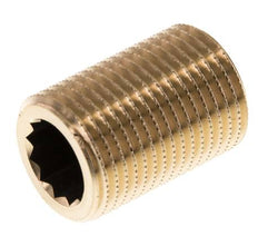 G 1/2'' Messing Dubbele Pijpnippel 16 Bar DIN 2982 - 30mm