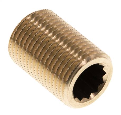 G 1/2'' Messing Dubbele Pijpnippel 16 Bar DIN 2982 - 30mm