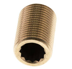 G 1/2'' Messing Dubbele Pijpnippel 16 Bar DIN 2982 - 30mm