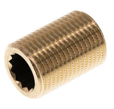 G 1/2'' Messing Dubbele Pijpnippel 16 Bar DIN 2982 - 30mm