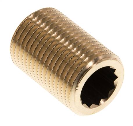 G 1/2'' Messing Dubbele Pijpnippel 16 Bar DIN 2982 - 30mm