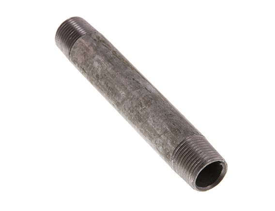 R 3/8'' Verzinkt Stalen Dubbele Pijpnippel 50 Bar DIN 2982 - 100mm [2 Stuks]