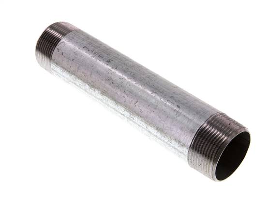 R 1 1/2'' Verzinkt Stalen Dubbele Pijpnippel 50 Bar DIN 2982 - 200mm