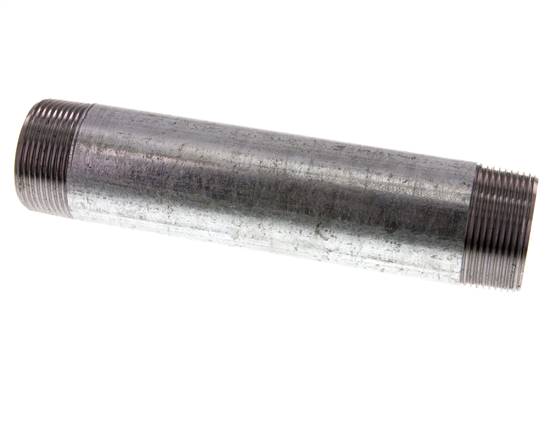 R 1 1/2'' Verzinkt Stalen Dubbele Pijpnippel 50 Bar DIN 2982 - 200mm